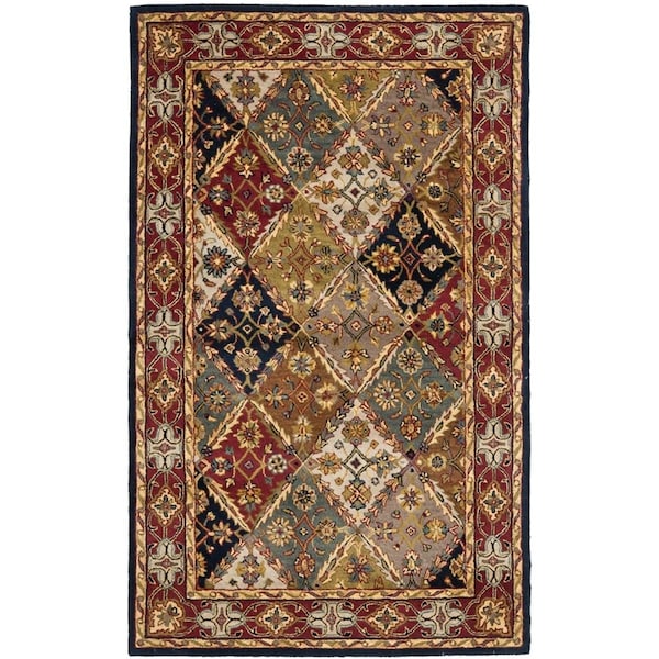 Safavieh Heritage Hand Tufted Rectangle RugGreen & Red 8 ft.-3 in. x 11 ft. - HG316B-9