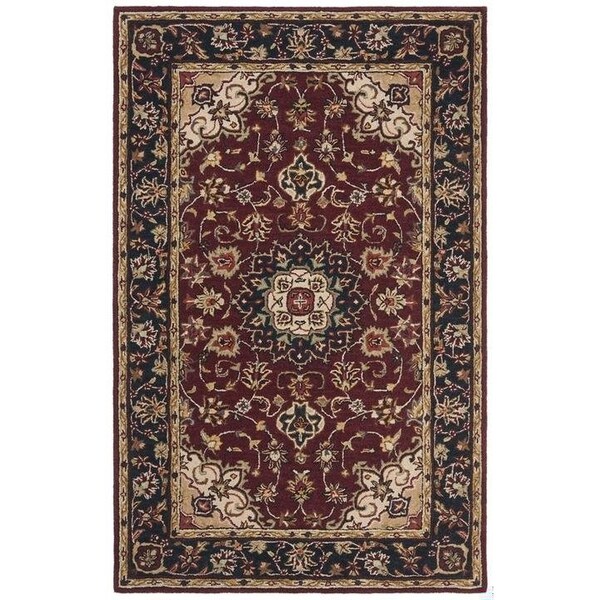 Safavieh 6 Ft. x 6 Ft. Round- Traditional Classic Burgundy And Navy Hand Tufted Rug - CL362A-6R