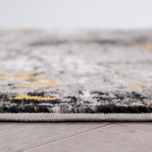 World Rug Gallery Adare Contemporary Abstract Runner Rug 2'x7' Yellow - 977YELLOW2X7