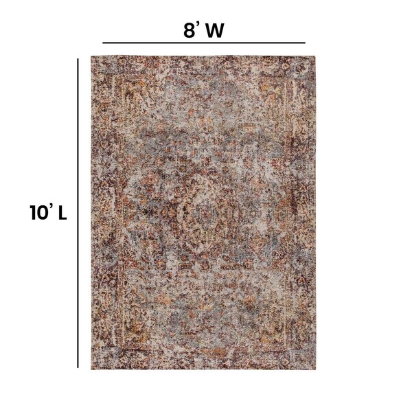 Flash Furniture Artisan Old English Style Traditional Rug - 8' x 10' - Red - RC-EG-2021-2-810-GG