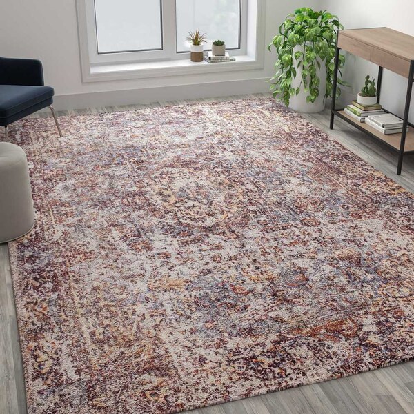 Flash Furniture Artisan Old English Style Traditional Rug - 8' x 10' - Red - RC-EG-2021-2-810-GG
