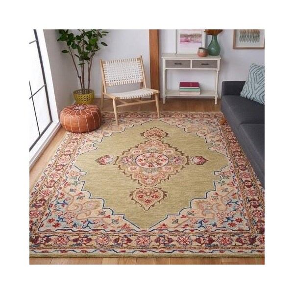 Safavieh Aspen Hand Tufted Square RugSage & Brown 7 x 7 ft. - APN506A-7SQ