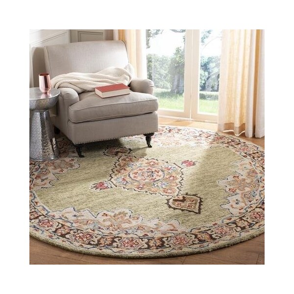 Safavieh Aspen Hand Tufted Square RugSage & Brown 7 x 7 ft. - APN506A-7SQ