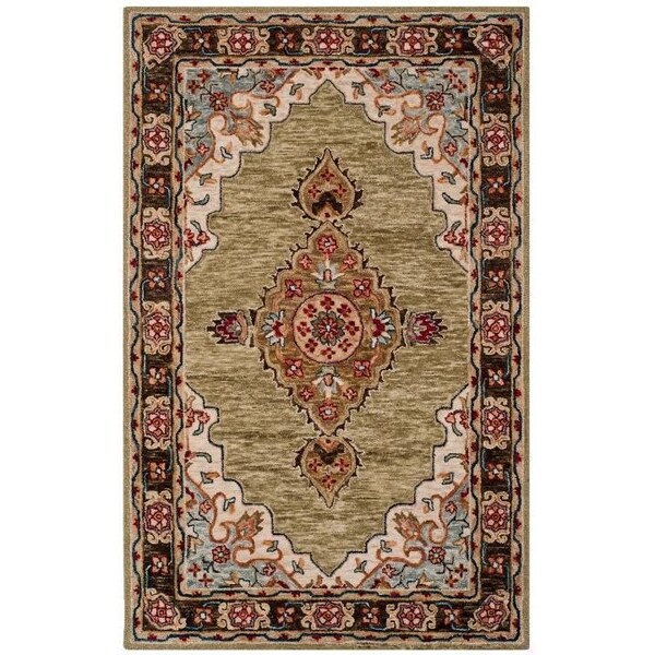 Safavieh Aspen Hand Tufted Square RugSage & Brown 7 x 7 ft. - APN506A-7SQ