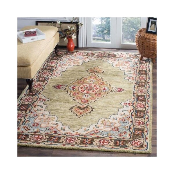 Safavieh Aspen Hand Tufted Square RugSage & Brown 7 x 7 ft. - APN506A-7SQ