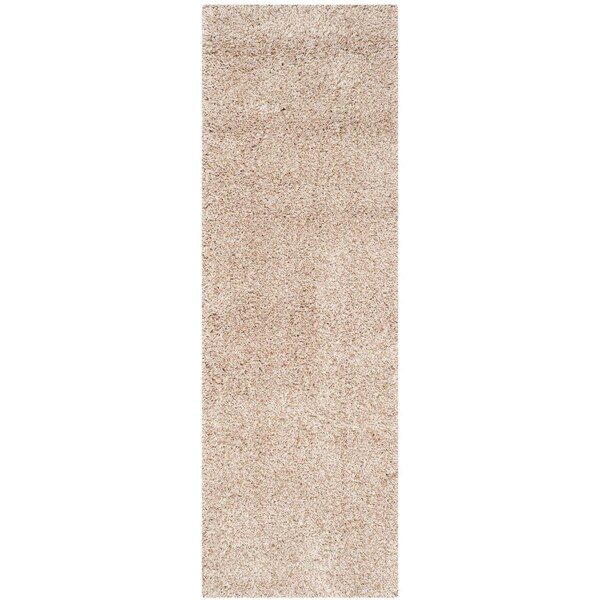 Safavieh Shag Power Loomed Runner RugBeige 2 ft.3 in. x 19 ft. - SG151-1313-219