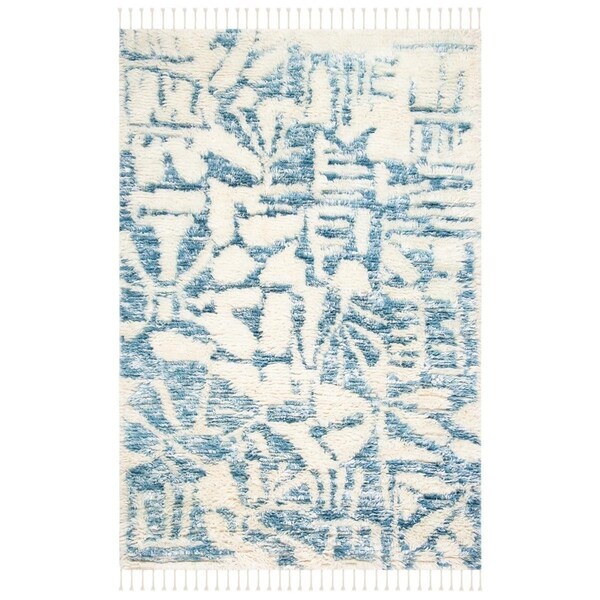 Safavieh 4 x 6 ft. Manhattan Rectanglar Rug Ivory & Blue - MAN462M-4