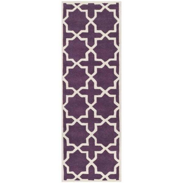Safavieh Chatham Hand Tufted Small Rectangle Rug- Purple - Ivory- 4 x 6 ft. - CHT732F-4