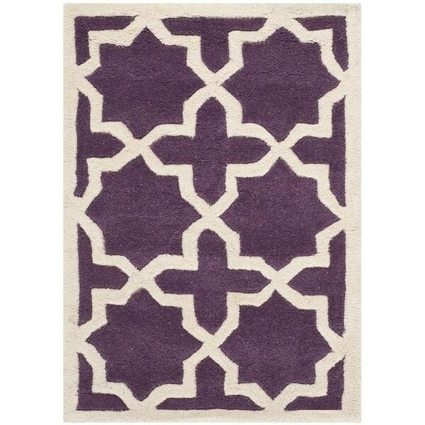 Safavieh Chatham Hand Tufted Small Rectangle Rug- Purple - Ivory- 4 x 6 ft. - CHT732F-4