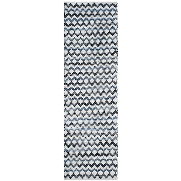 Safavieh Montauk Runner Rug, Ivory Blue and Black - 2 ft.-3 in. x 6 ft. - MTK120A-26