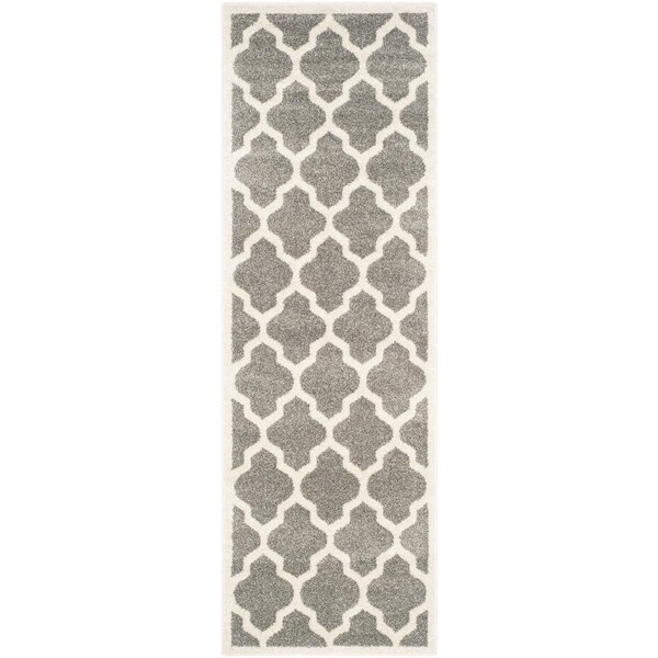 Safavieh Amherst Power Loomed Runner Rug, Dark Grey and Beige - 2 ft.-3 in. x 15 ft. - AMT420R-215