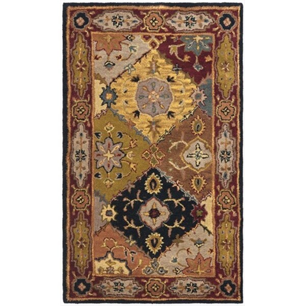 Safavieh 4 x 6 ft. Small Rectangle- Traditional Heritage Multi And Red Hand Tufted Rug - HG512B-4