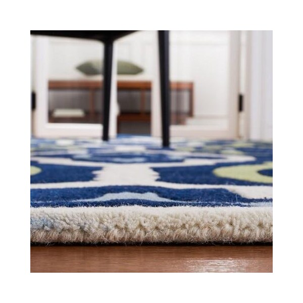 Safavieh Chatham Hand Tufted Round Rug- Dark Blue - Multi- 3 x 3 ft. - CHT747C-3R