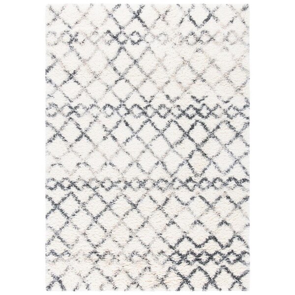 Safavieh 2 ft.-3 in. x 6 ft. Fontana Shag 800 Runner Area Rug, Ivory & Grey - FNT845A-26
