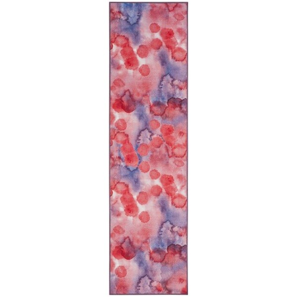 Safavieh 2 ft.-3 in. x 8 ft. Runner Paint Brush Power Loomed Rug, Fuchsia and Lavender - PTB122A-28