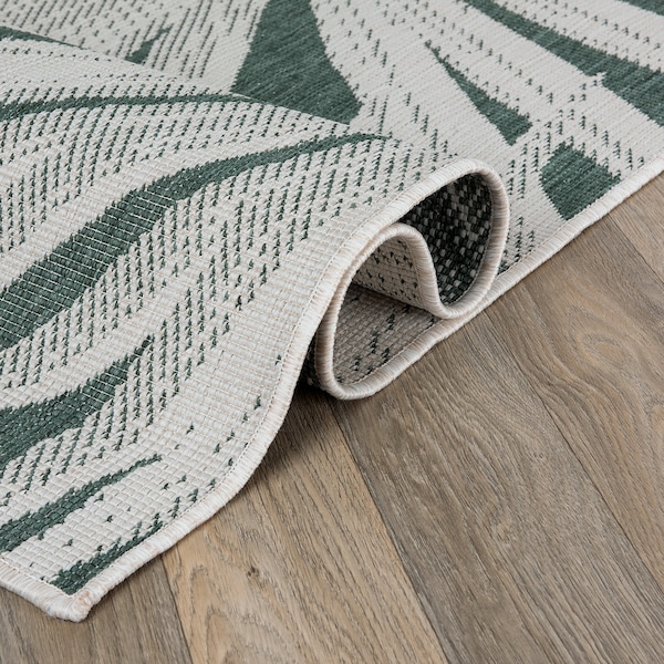World Rug Gallery Tropical Leaves Nature Inspired Indoor/Outdoor Runner Rug 2' x 7' Green - 4030GREEN2X7