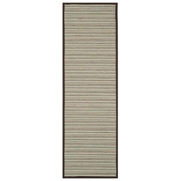 Safavieh 2 ft.-6 in. x 8 ft. Natural Fiber Power Loomed Runner Rug, Teal and Brown - NF132C-28
