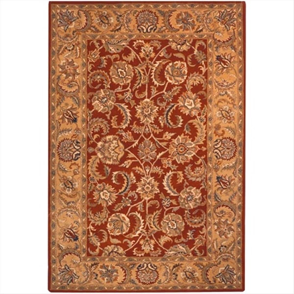 Safavieh 3 Ft. x 5 Ft. Small Rectangle- Traditional Classic Red And Gold Hand Tufted Rug - CL758C-3