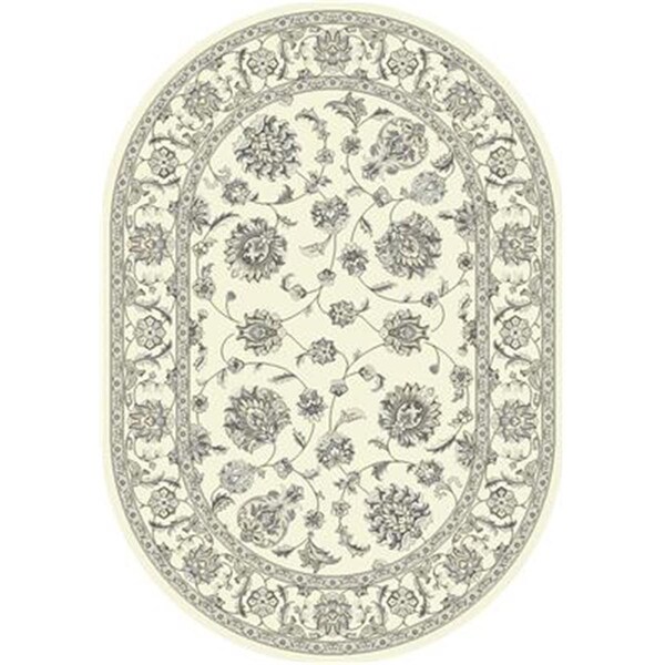 Dynamic Rugs Ancient Garden Oval Rug- Cream - 5 ft. 3 in. x 7 ft. 7 in. - ANOV69573656666