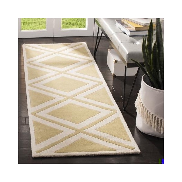 Safavieh Chatham Hand Tufted Rectangle Rug- Gold - Ivory- 2 x 3 ft. - CHT759L-2