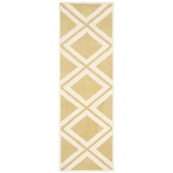 Safavieh Chatham Hand Tufted Rectangle Rug- Gold - Ivory- 2 x 3 ft. - CHT759L-2