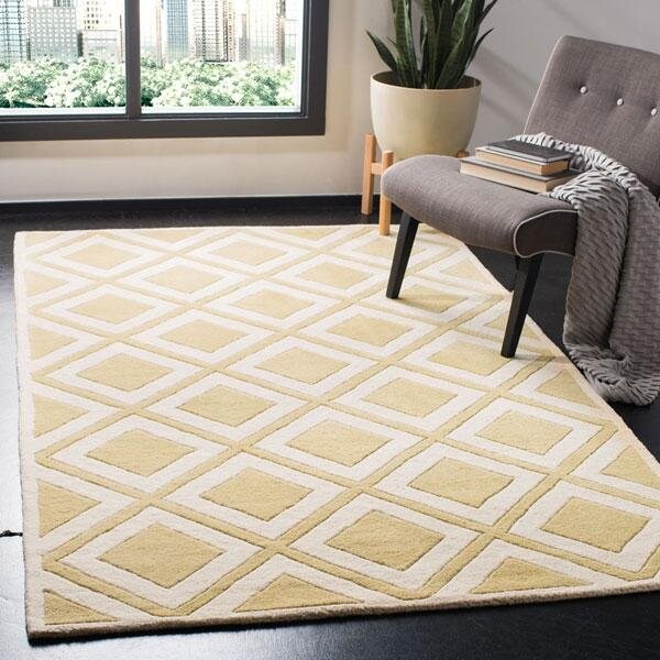 Safavieh Chatham Hand Tufted Rectangle Rug- Gold - Ivory- 2 x 3 ft. - CHT759L-2