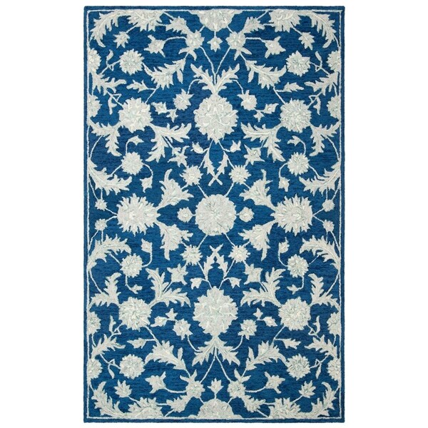 Safavieh Micro-Loop Hand Tufted Accent Area RugNavy & Grey 2 ft.-6 in. x 4 ft. - MLP506N-24