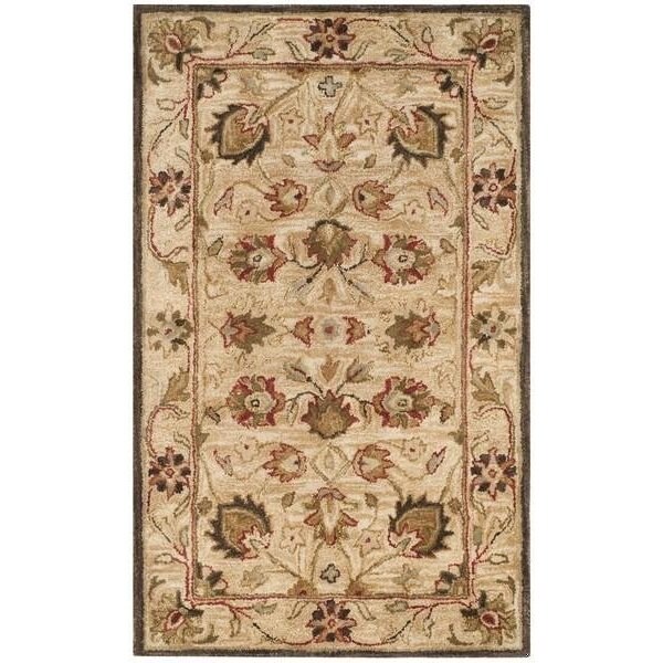 Safavieh 3 x 5 ft. Small Rectangle Antiquity Hand Tufted RugBeige & Beige - AT812A-3