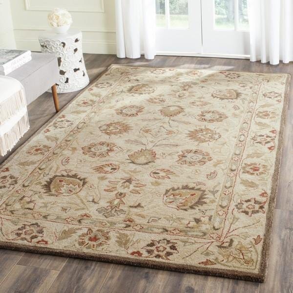 Safavieh 3 x 5 ft. Small Rectangle Antiquity Hand Tufted RugBeige & Beige - AT812A-3