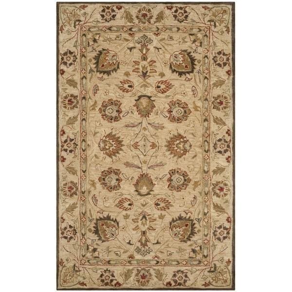 Safavieh 3 x 5 ft. Small Rectangle Antiquity Hand Tufted RugBeige & Beige - AT812A-3
