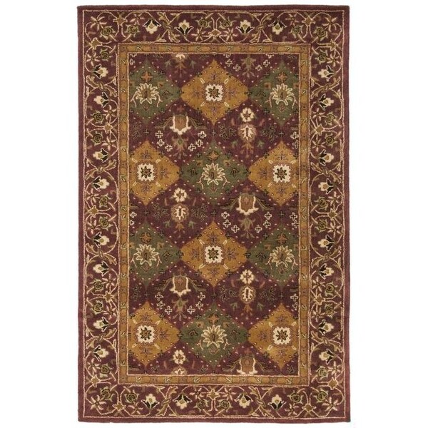 Safavieh 2 x 3 ft. Accent Traditional Antiquity- Wine Hand Tufted Rug - AT57B-2
