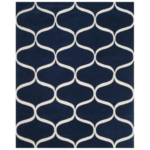 Safavieh 2 x 3 ft. Accent Cambridge Hand Tufted Rug, Dark Blue and Ivory - CAM730M-2
