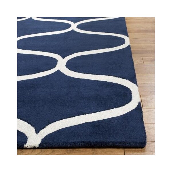Safavieh 2 x 3 ft. Accent Cambridge Hand Tufted Rug, Dark Blue and Ivory - CAM730M-2