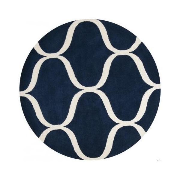 Safavieh 2 x 3 ft. Accent Cambridge Hand Tufted Rug, Dark Blue and Ivory - CAM730M-2