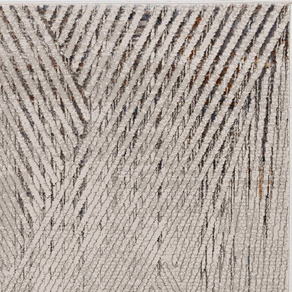 Homeroots 39 x 55 in. Polyester Rug, Ivory & Grey - 374788