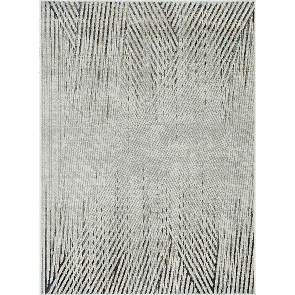 Homeroots 39 x 55 in. Polyester Rug, Ivory & Grey - 374788