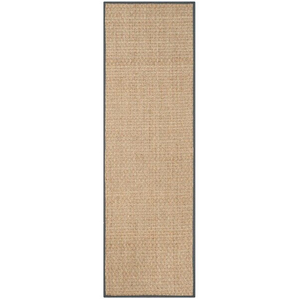 Safavieh Natural Fiber Runner Rugs, Natural and Dark Grey - 2 ft.-6 in. x 6 ft. - NF114Q-26