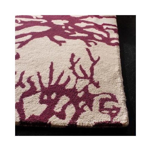 Safavieh 4 x 6 ft. Bella Hand Tufted Small Rectangle Area RugBeige & Purple - BEL115A-4