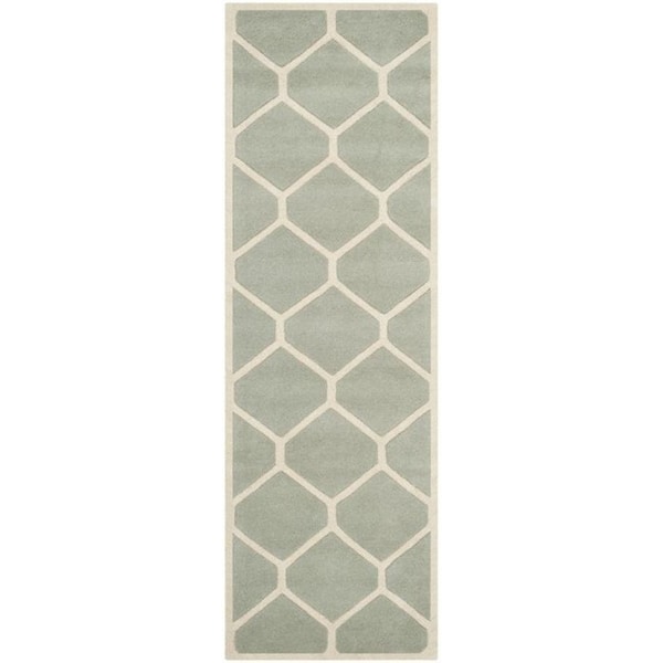 Safavieh 2 Ft. x 3 Ft. Rectangle- Contemporary Chatham Grey And Ivory Hand Tufted Rug - CHT738E-2