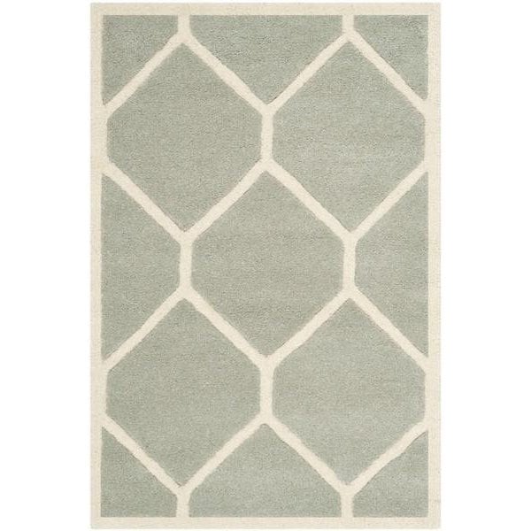 Safavieh 2 Ft. x 3 Ft. Rectangle- Contemporary Chatham Grey And Ivory Hand Tufted Rug - CHT738E-2