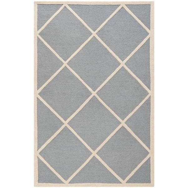 Safavieh Cambridge Hand Tufted Square Rug- Silver - Ivory- 8 x 8 ft. - CAM136D-8SQ