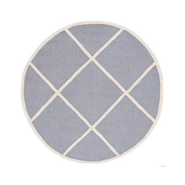 Safavieh Cambridge Hand Tufted Square Rug- Silver - Ivory- 8 x 8 ft. - CAM136D-8SQ