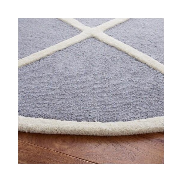 Safavieh Cambridge Hand Tufted Square Rug- Silver - Ivory- 8 x 8 ft. - CAM136D-8SQ