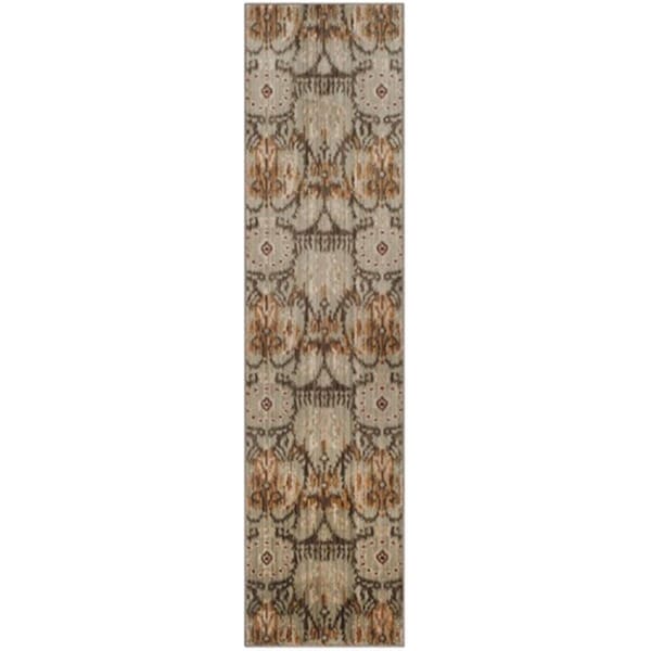 Safavieh Infinity Power Loomed Runner Rug- Green - Brown- 2 x 8 ft. - INF553F-28