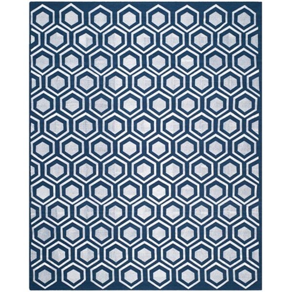 Safavieh Kilim Hand Woven Flat Weave Rectangle Rug- Navy- 8 X 10 Ft. - KLM629B-8