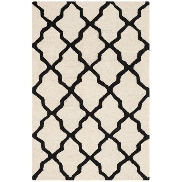 Safavieh Cambridge Hand Tufted Runner Rug- Ivory - Black- 2 ft. 6 in. x 4 ft. - CAM121W-24