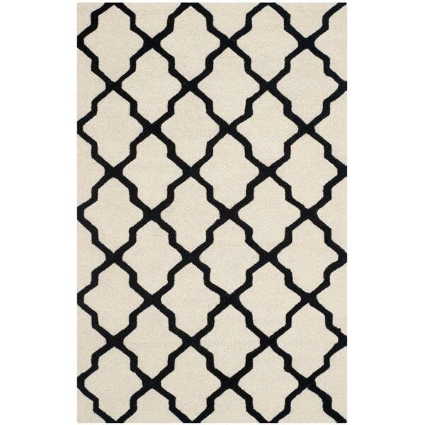 Safavieh Cambridge Hand Tufted Runner Rug- Ivory - Black- 2 ft. 6 in. x 4 ft. - CAM121W-24