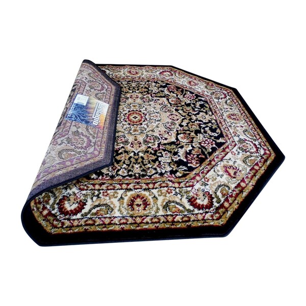 Flash Furniture Black 4 x 4 Traditional Persian Style Area Rug - NR-RG2816-44-BK-GG