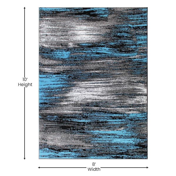 Flash Furniture Blue 8x10 Abstract Area Rug - ACD-RGTRZ863-810-BL-GG