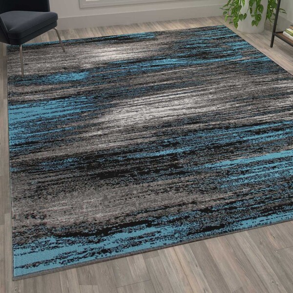 Flash Furniture Blue 8x10 Abstract Area Rug - ACD-RGTRZ863-810-BL-GG
